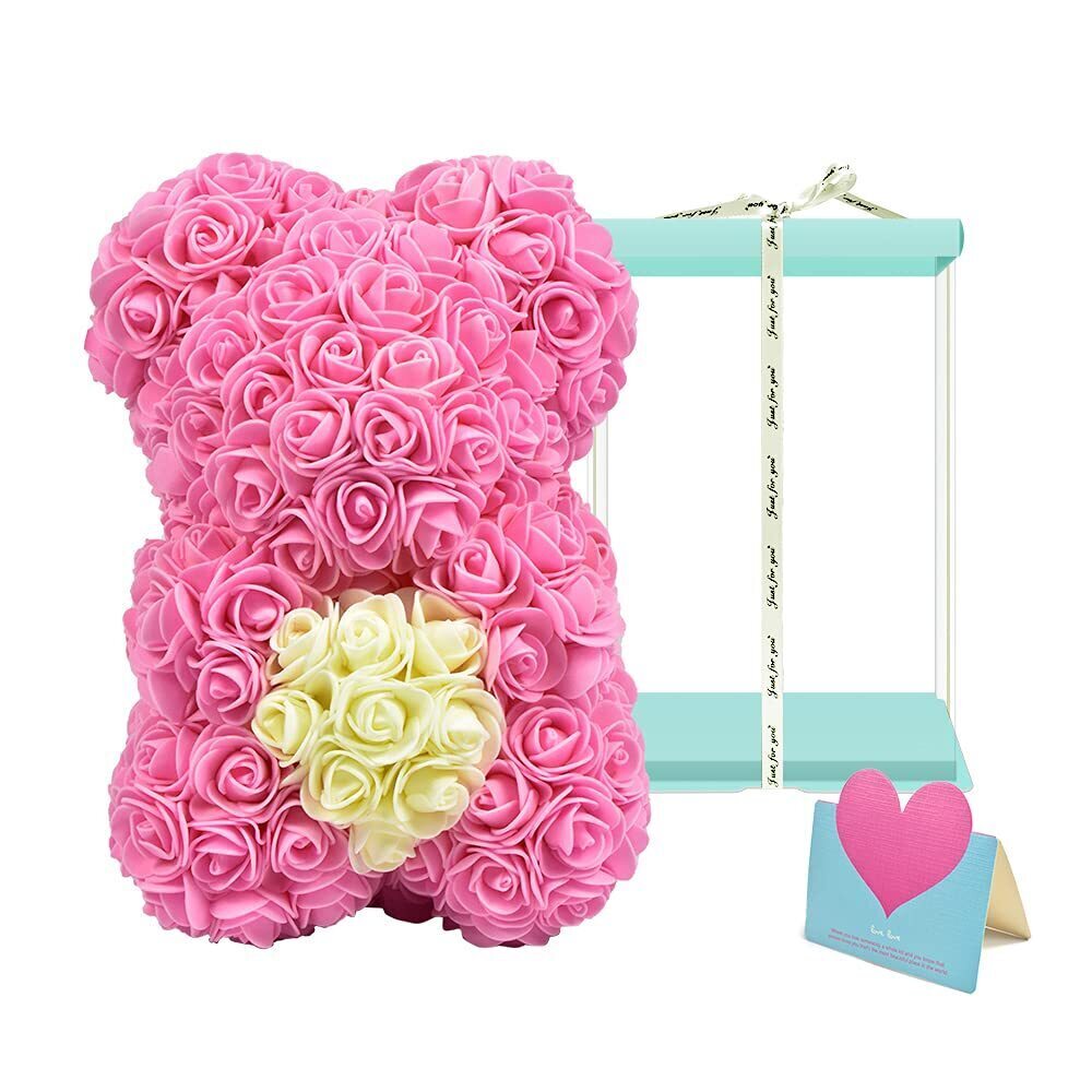 2878 Rose Bear Handmade Flower Bears for Mothers Day, Valentines Day &